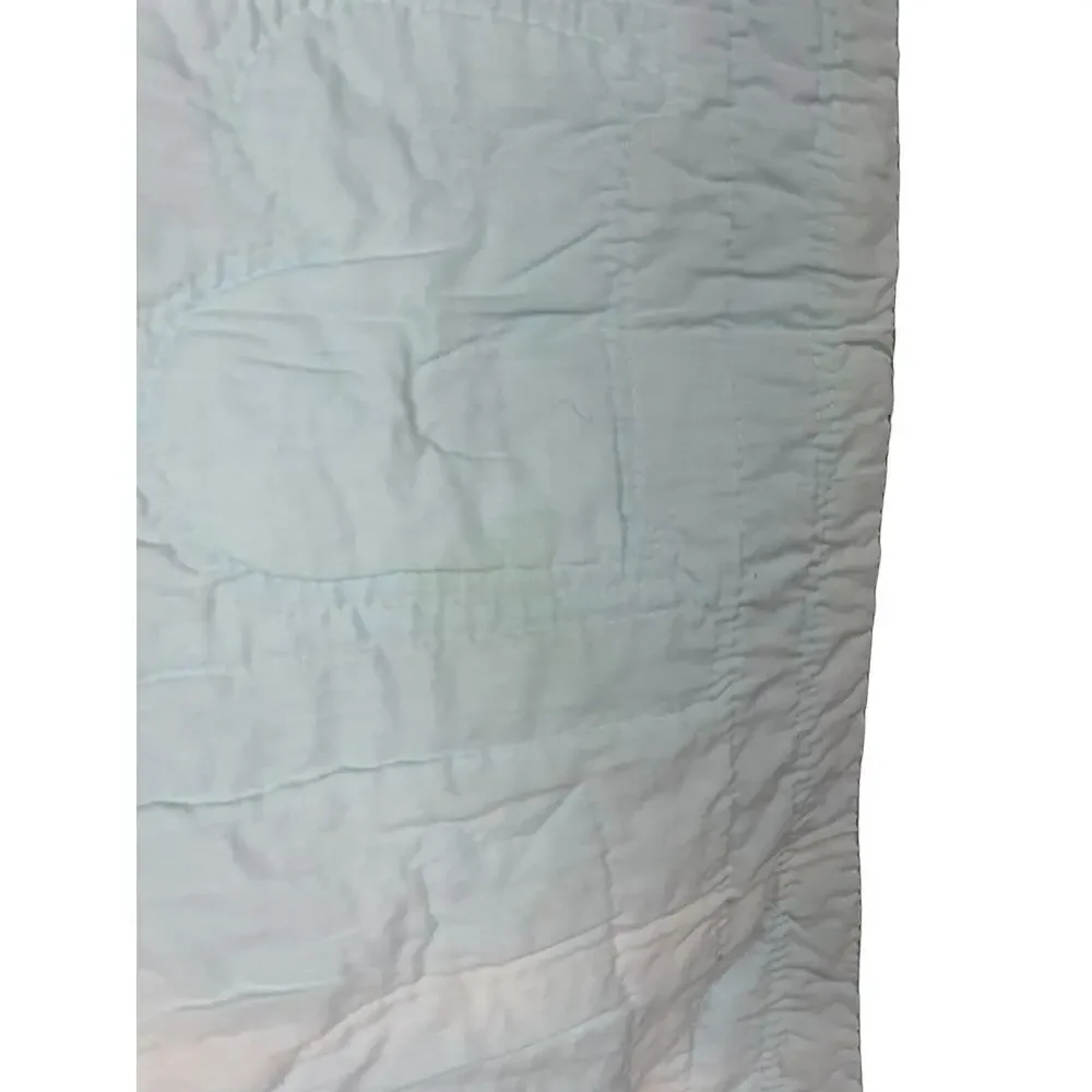 Vintage homemade ABC baby quilt nursery Apple Bear Cat Pink Blue Green